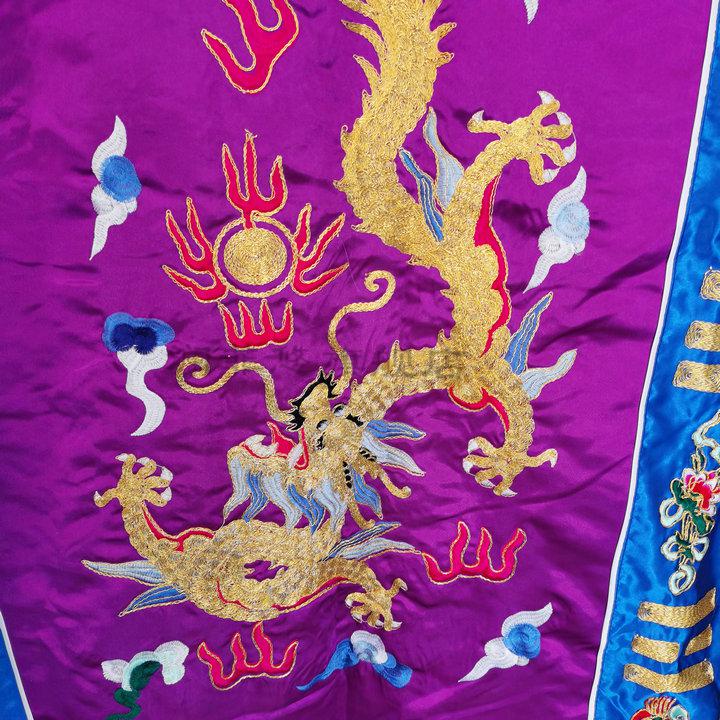 做法服装道士服装道教法衣道袍高功大五龙金线法衣五龙降衣紫色紫色s