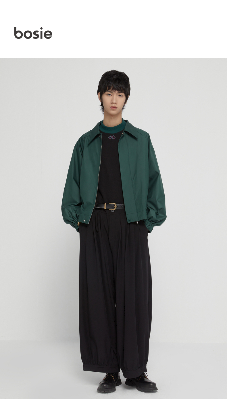 bosie石津川21秋新款百搭自然夹克质感流行外套潮灰绿m