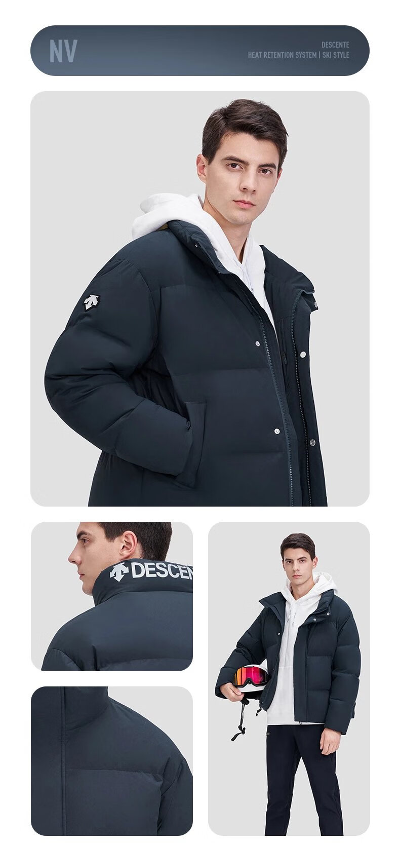 迪桑特(descente)服时尚休闲轻盈保暖男女面包运动旗舰男装女装 男子