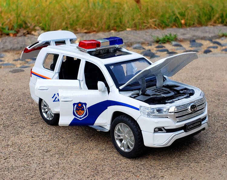 a8警车模型132奥迪a8警车合金汽车模型仿真金属车模声光回力玩具警察