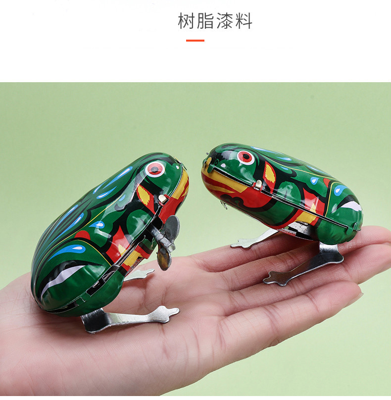 【严选品质】铁皮青蛙发条玩具跳跳复古老式弹跳跳跳蛙80后怀旧机械