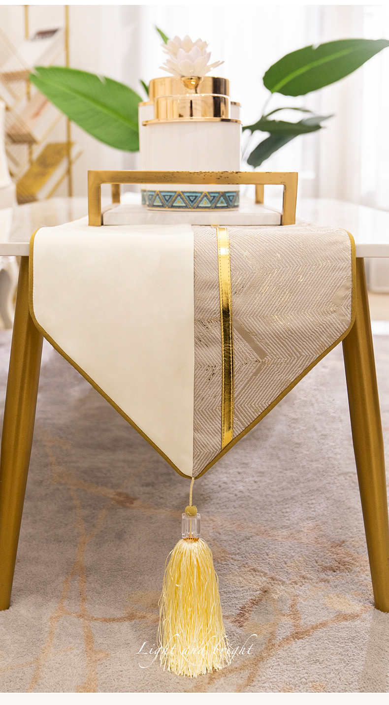 高端桌旗轻奢风桌旗现代简约餐桌布长条装饰布北欧茶几桌旗高端中间