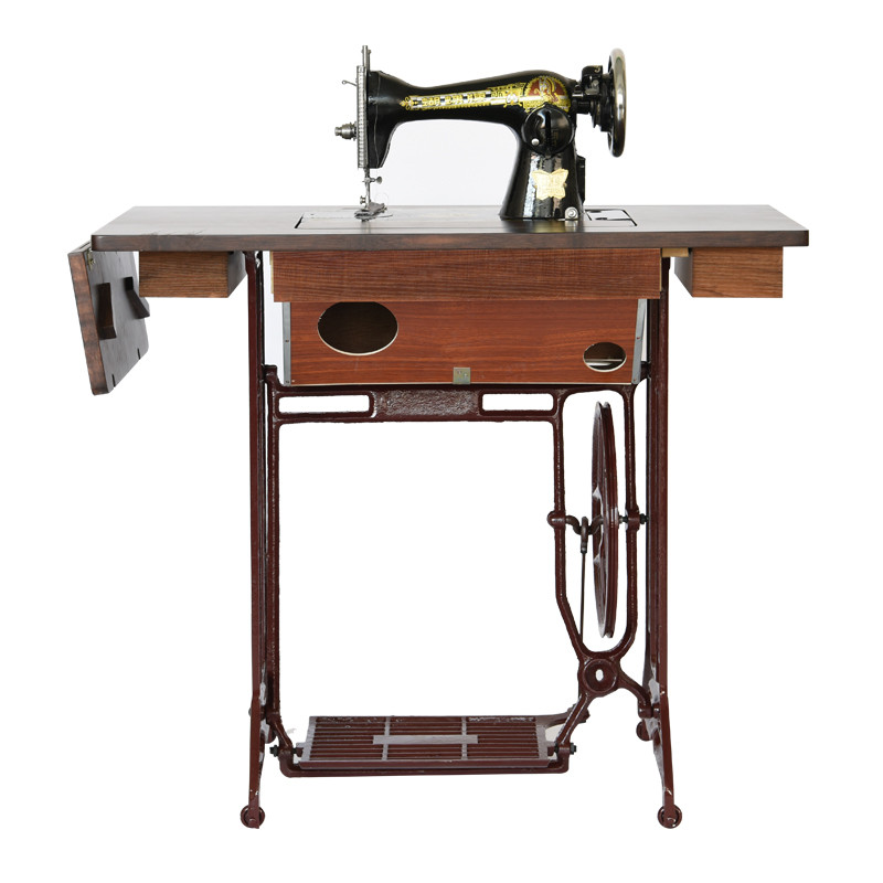 【】蝴蝶飞人蜜蜂牌老式缝纫机家用脚踩缝衣机上海衣车电动手动裁缝机