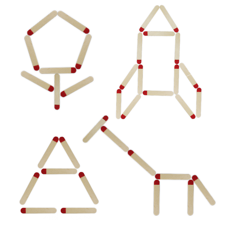 火柴棒教具 火柴棒拼图玩具 幼儿园区域区角中大班手工制作玩教具材料