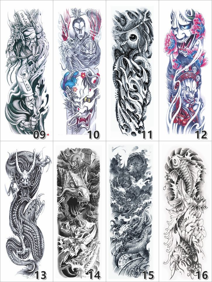 防真花臂满臂纹身贴防水男女逼真全臂刺青非洗不掉贴纸2张自选款全臂