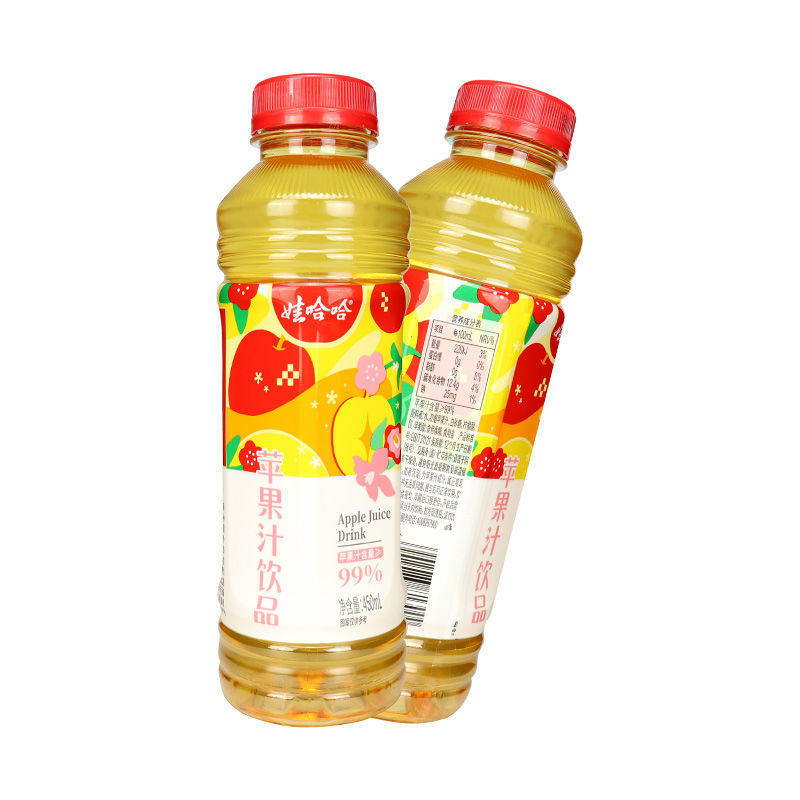 新品娃哈哈芒果复合果汁饮品葡萄汁苹果汁450ml瓶装3瓶苹果汁