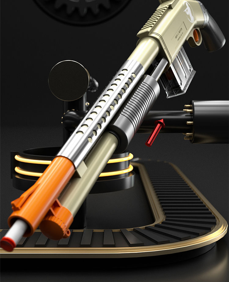 知鹿s897 m870软霰枪来福散喷子 合金属连发透明玩具男孩模型 散枪