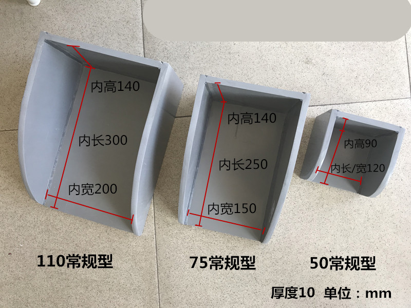 pvc排水管下方雨水簸箕成品水簸箕集水斗墙角雨水接水簸箕 110灰色