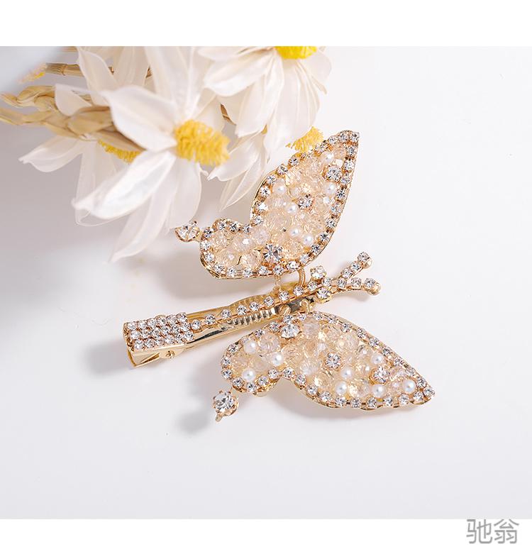 驰翁会动的蝴蝶发夹网红2022侧边头饰女仙气发饰夏季翅膀弹簧发卡蝴蝶