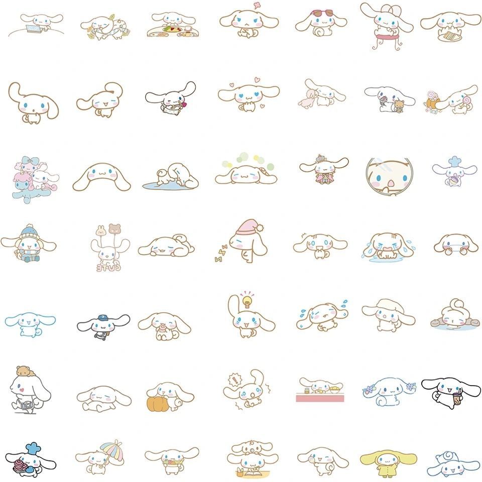100张新版玉桂狗卡通贴纸可爱韩版防水自粘手帐素材in装饰贴画册精美