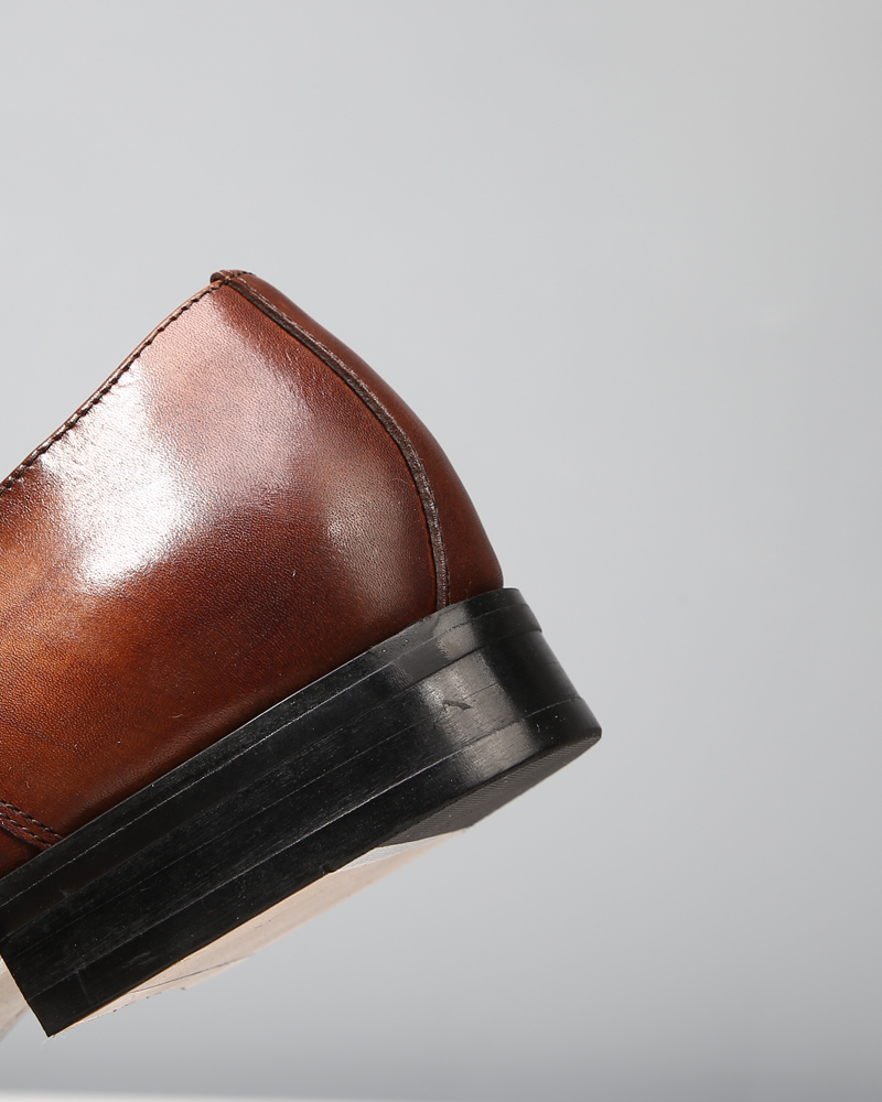 myt德比鞋男潮真头层猪皮正装头层猪皮鞋休闲皮鞋缝制鞋黑色42