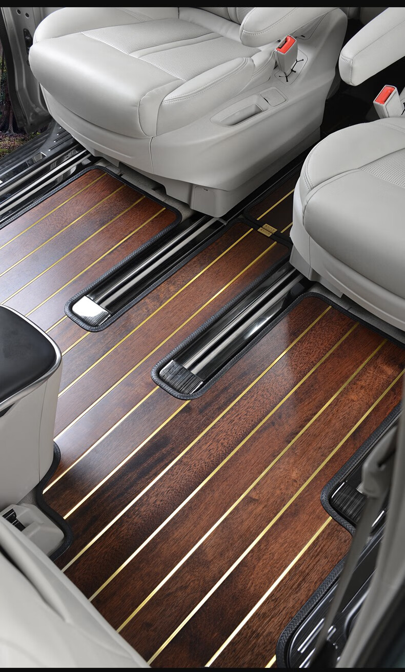 适用于丰田塞纳木地板22款赛那混动汽车实木脚垫七座专用商务车改装原