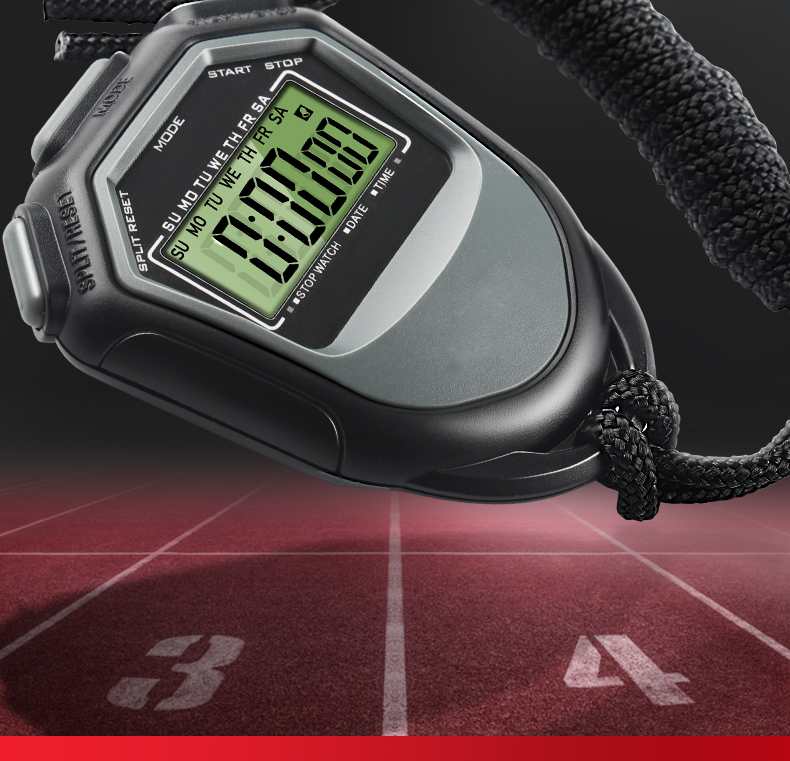 秒表计时器电子定时器静音单排2道记忆学生闹钟跑步运动健身体育教师