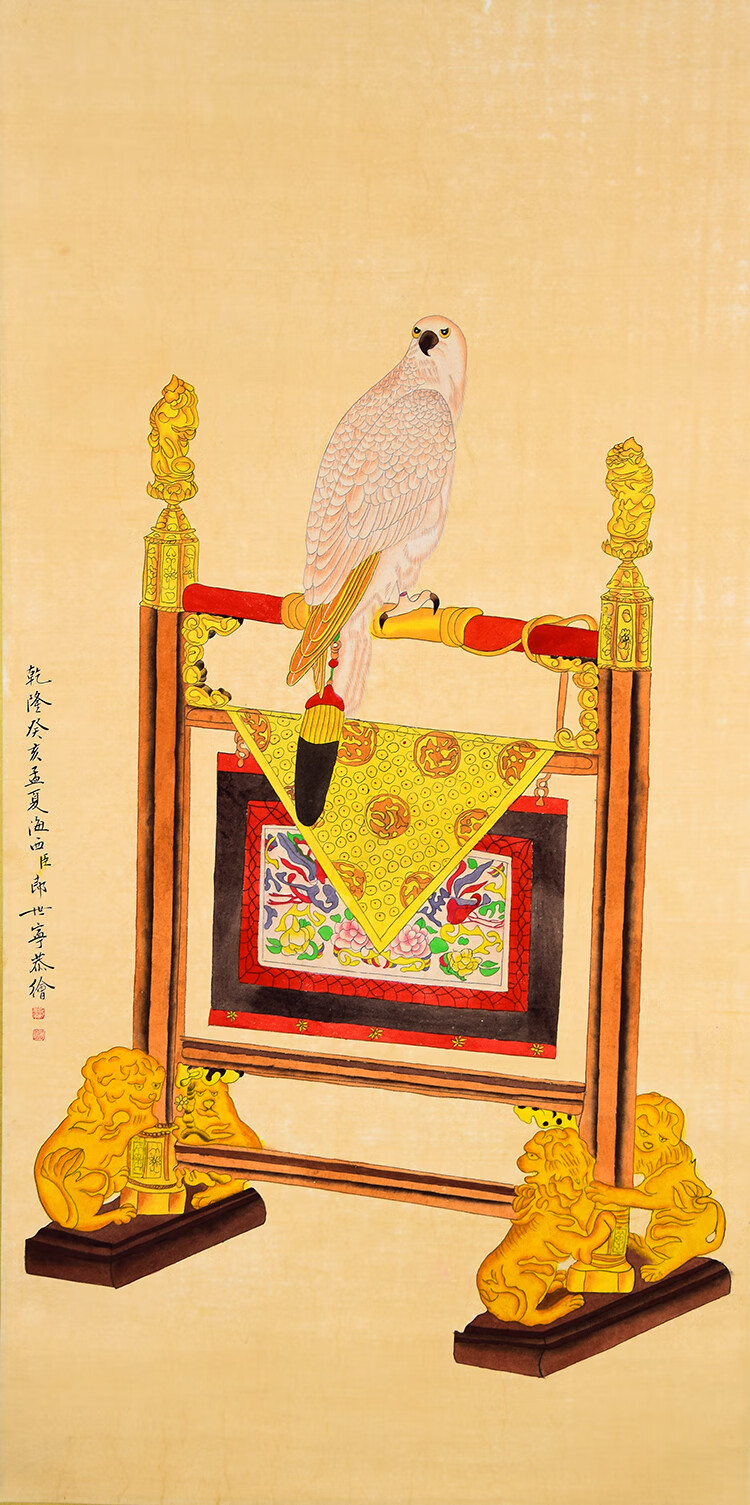 清代名家郎世宁立轴字画四尺精品动物国画手绘写意名人古玩书画纯手绘