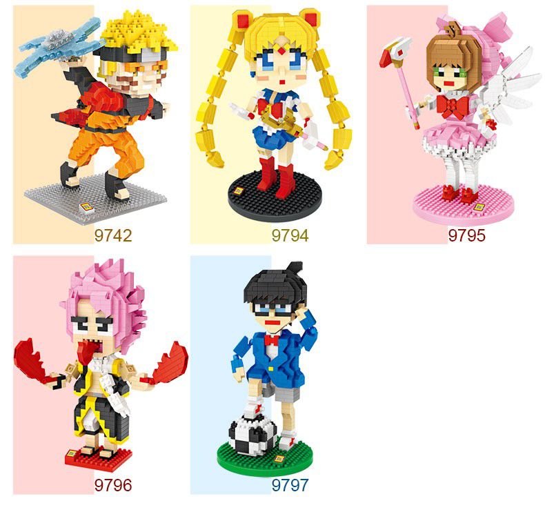 loz俐智微钻积木微颗粒钻石组装积木日本动漫卡通人物儿童创意diy玩具