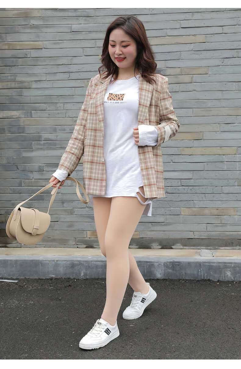 肉色加厚加绒加肥加大码打底裤女秋冬200斤胖mm保暖棉裤子200克黑色踩