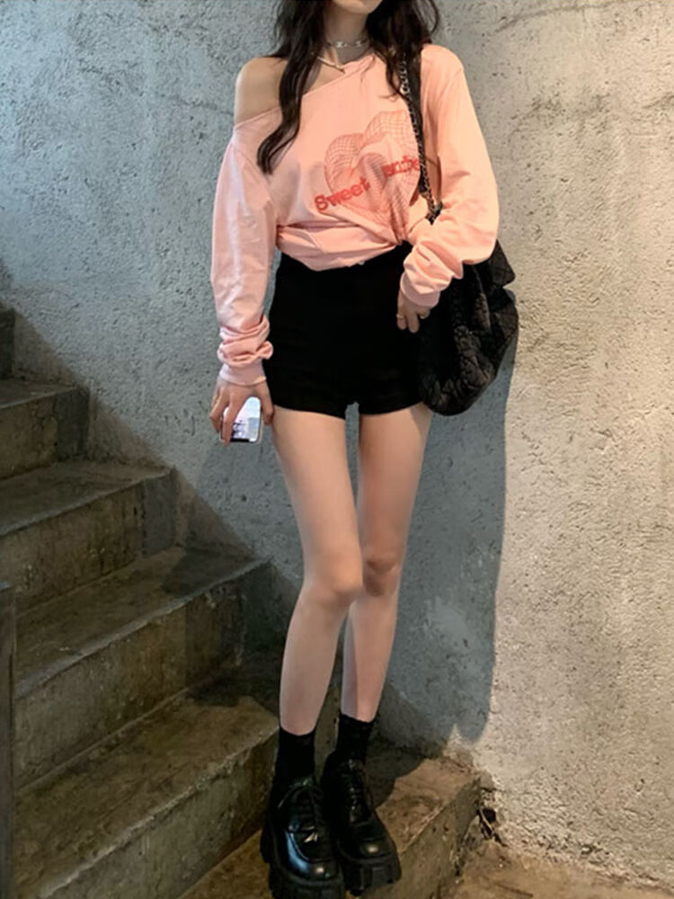 黑色高腰牛仔短裤女夏季包臀性感网红紧身显瘦超高腰辣妹直筒热裤黑色