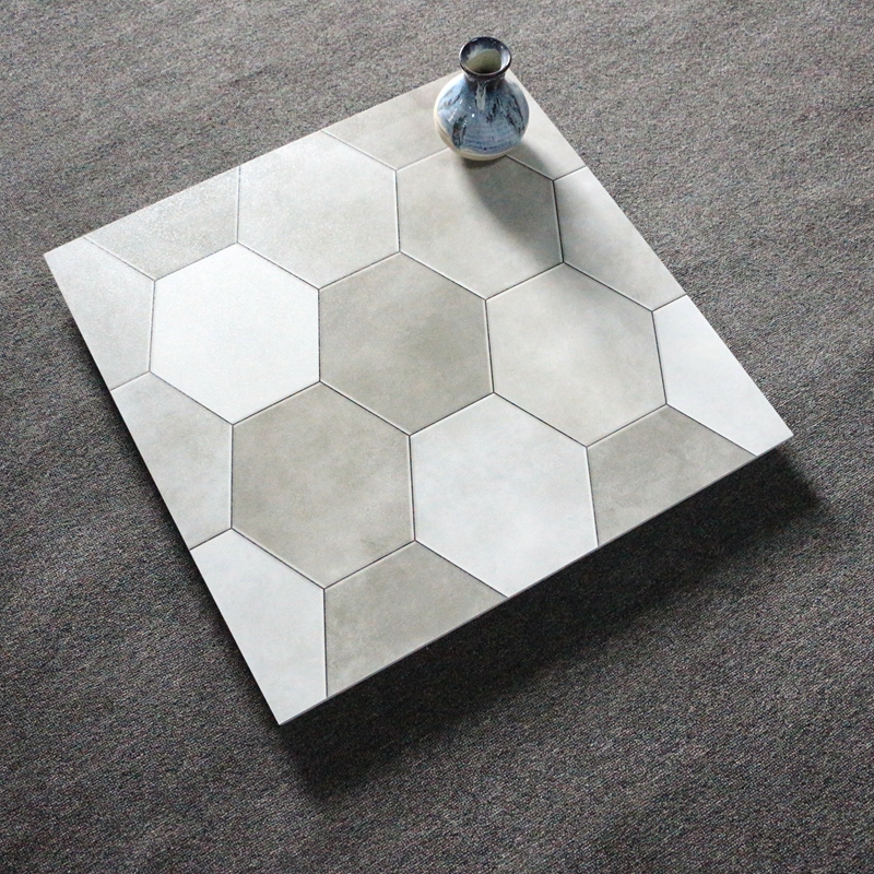 仿古六角砖600x600客厅地砖阳台庭院地板砖彩色拼花砖室外防滑砖