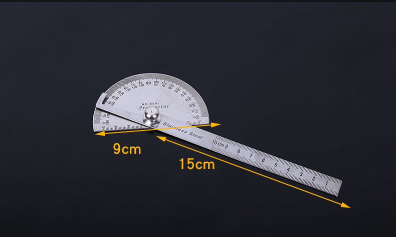 角度尺量角器测量仪直角尺不锈钢木工刻度工业级半圆规分度尺150mm