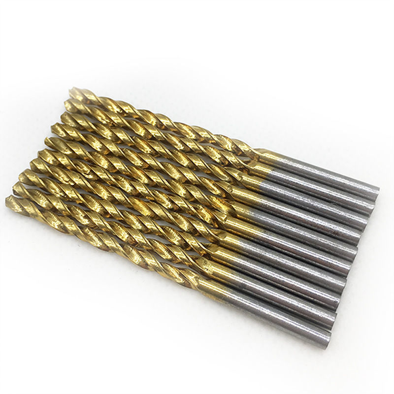 50pc高速钢镀钛直柄麻花钻头木材塑料钻孔钻头电钻钻孔套装50支镀钛