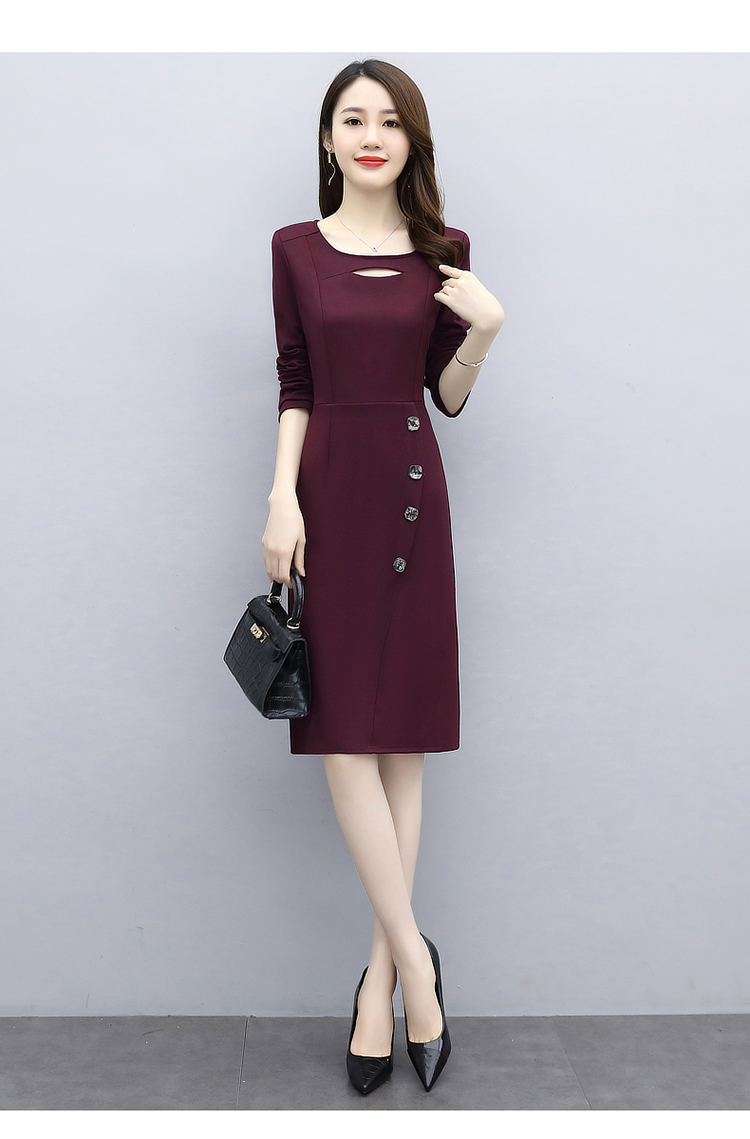 连衣裙21年秋装新款秋季女装春秋时尚气质韩版遮肚子显瘦小个子女士