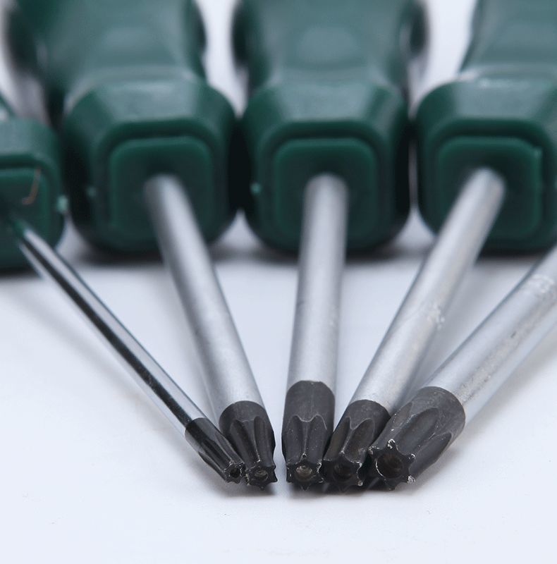 中孔梅花螺丝刀硬带磁改锥六角星型内梅花螺丝刀工业级磁性起子 t5不