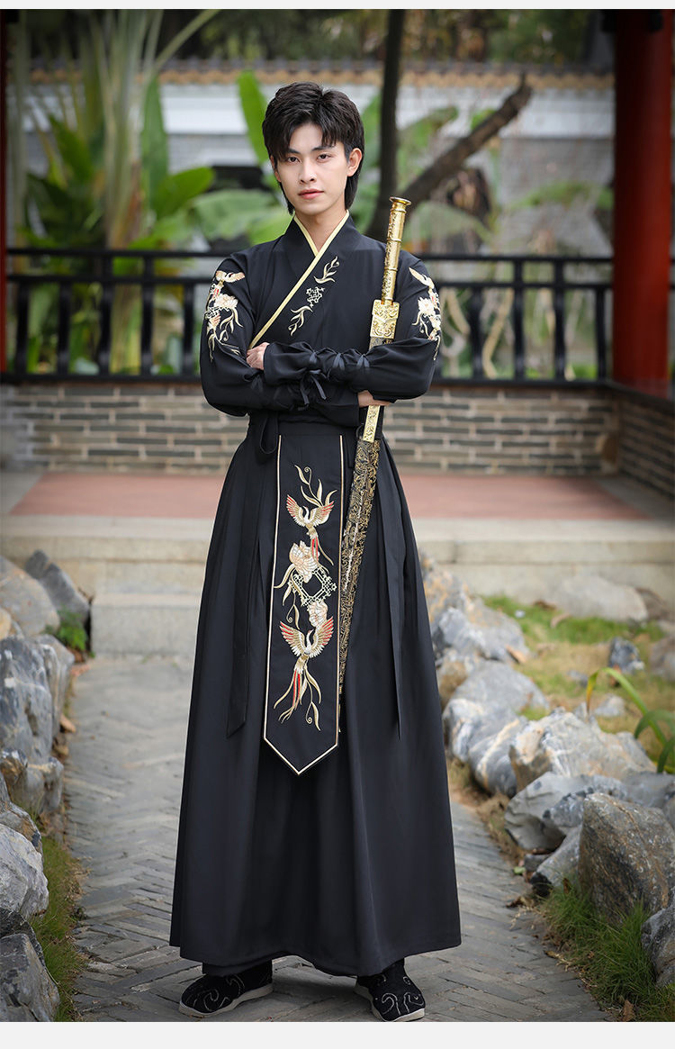 绘自然汉服男夏季套装武侠中国风古装侠客书生帅气魏晋仙气学生班服c