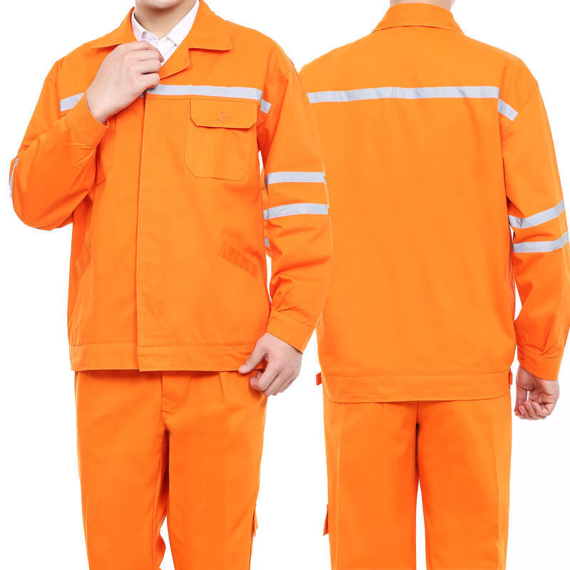 国产·环卫服橘色工作服公路施工市政反光条安全服园林绿化工人衣服