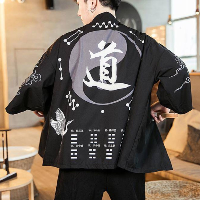 宣凯(xuankai)汉服男中国风男装古装外套春夏季复古风男士道袍披风