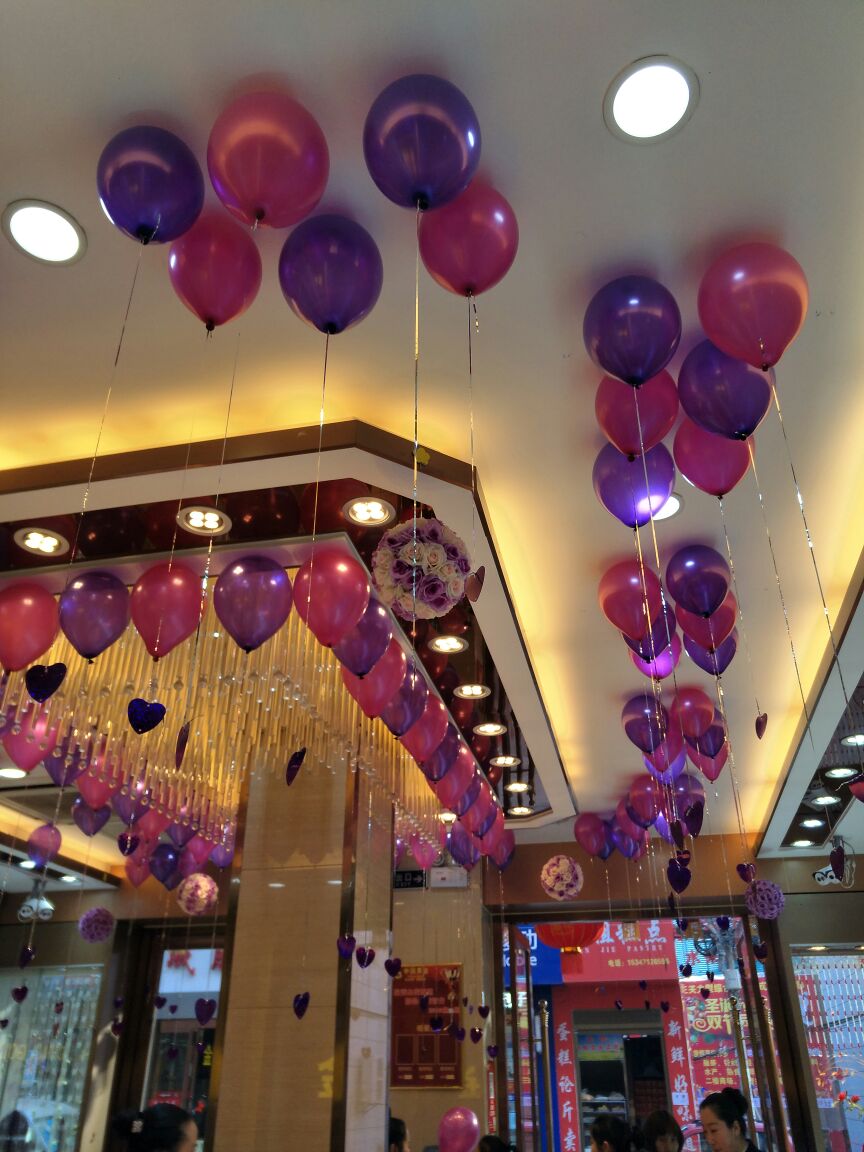 开业店庆生日装饰气球商场专卖店幼儿园中秋国庆节活动布置 珠光蓝白