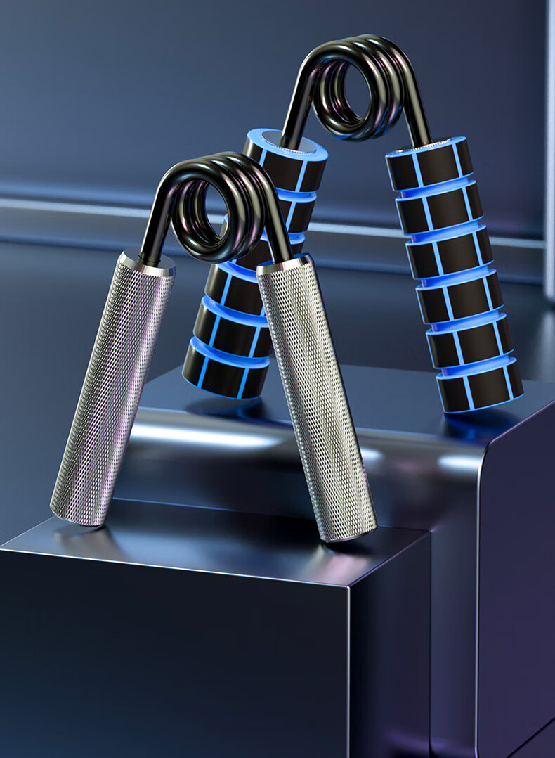 铝合金金属握力器a型健身男士训练手力金属握把弹簧钢握力器 黑柄 100