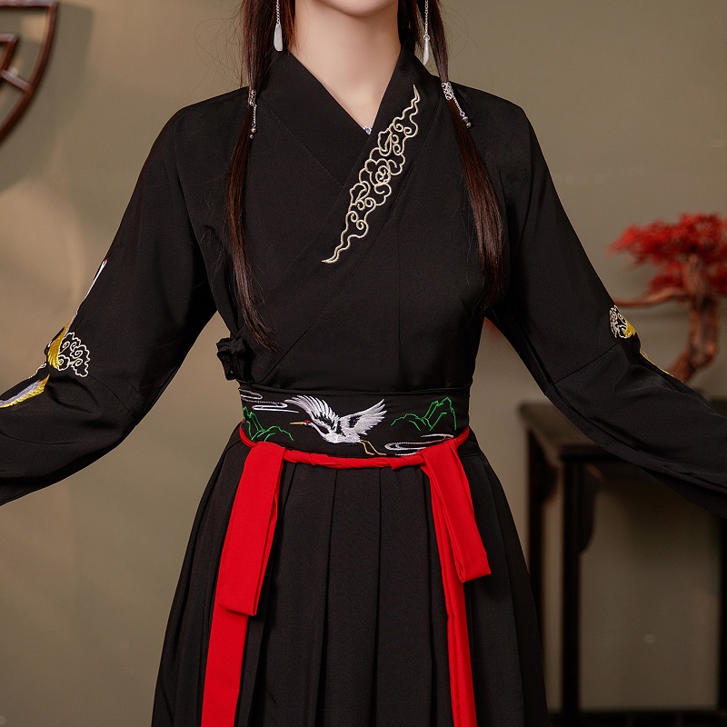 秉藜 古装汉服女侠客全套风女黑色霸气古风学生帅气中国风侠客情侣