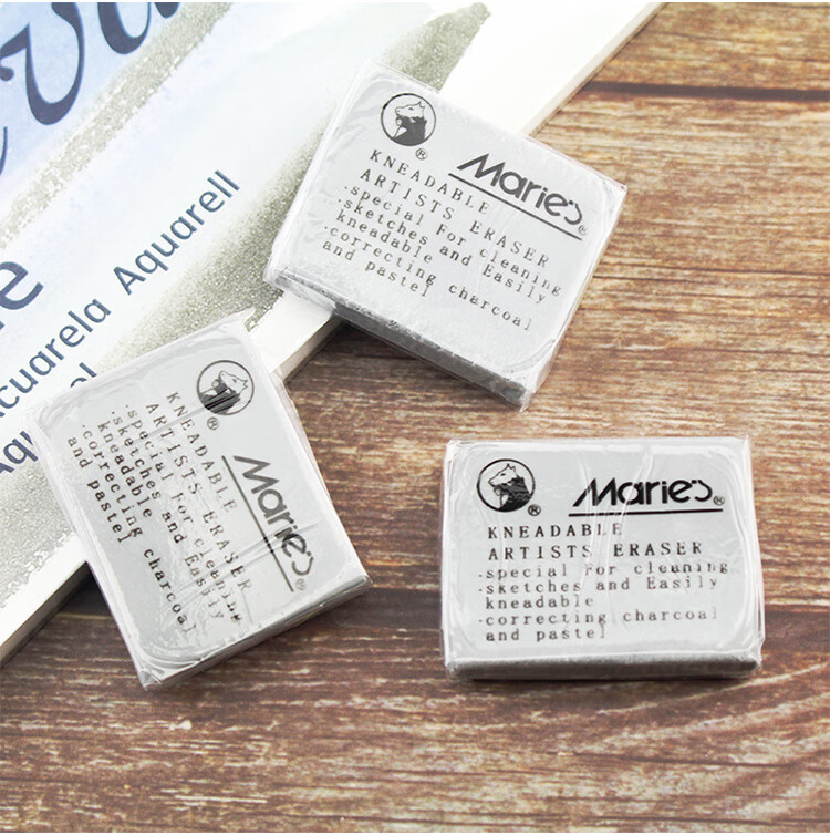 可塑 派通透明绘图强粘性 高光橡皮学生美术生速写 马利强粘可塑橡皮