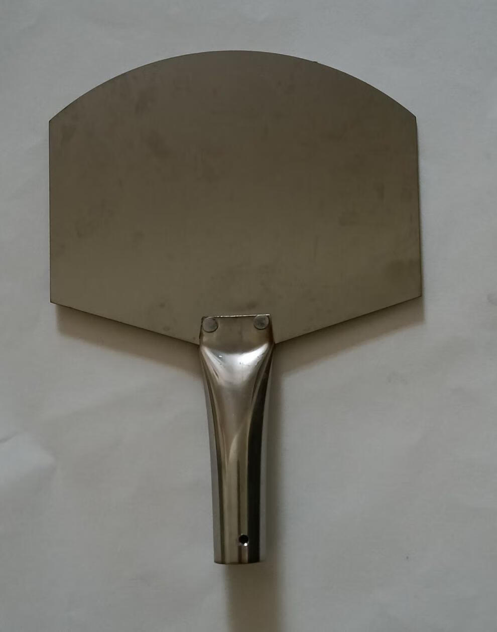 鼎坚弧形托灰板不锈钢托灰板圆头灰板不锈钢铲刀橡胶把手灰板