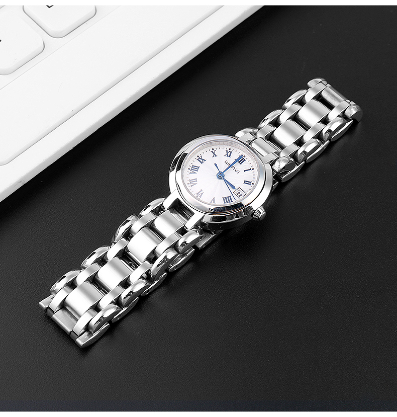 适配浪琴心月系列精钢表带l8不锈钢手表链月相l8.