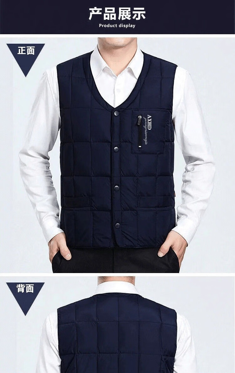 高品质中老年马甲背心秋冬中老年保暖男士棉马甲加厚大码马夹外套棉
