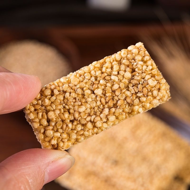老式芝麻糖手工特产8090后膨化食品炒米糕休闲零食怀旧零食小吃 黑