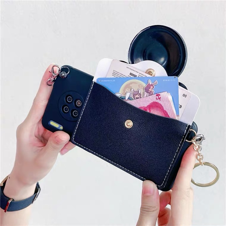 hkxa 零钱卡包卡通适用华为mate30pro手机壳荣耀v40轻奢版斜挎背mate