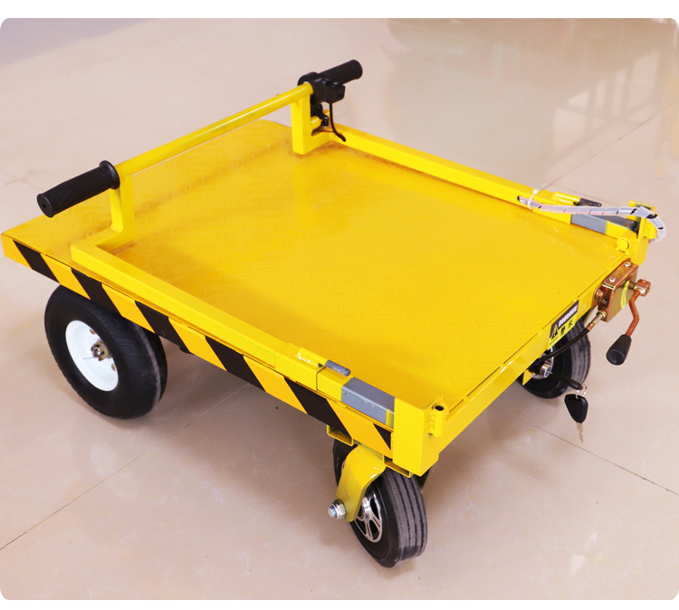 洁尔嘉折叠电动平板车拉瓷砖小推车拉货工地进电梯小型搬运车便携手