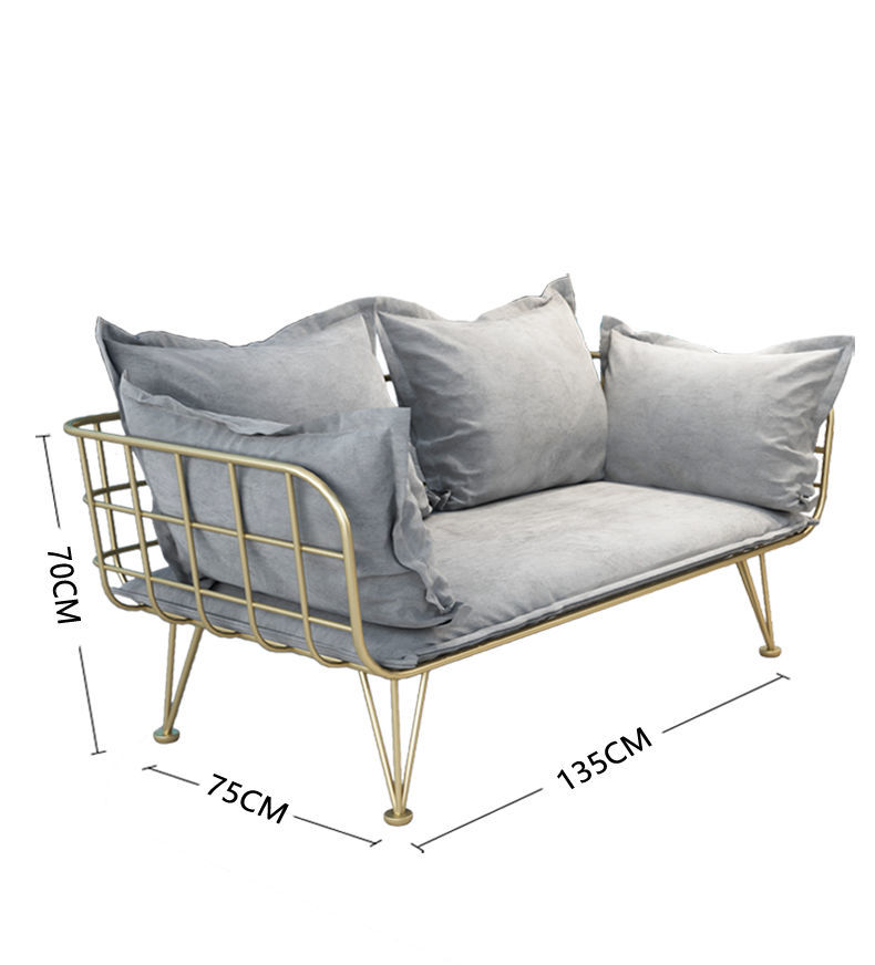 圣垛山铁艺沙发现代简约北欧服装店铺简单客厅休闲小户型沙发铁架沙发