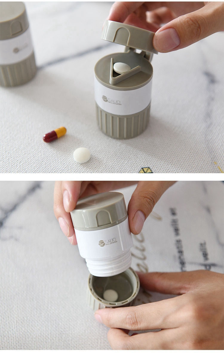 日本磨药器药片研磨器碾研药磨粉碎剪压切药神器分割一分二分三1分3