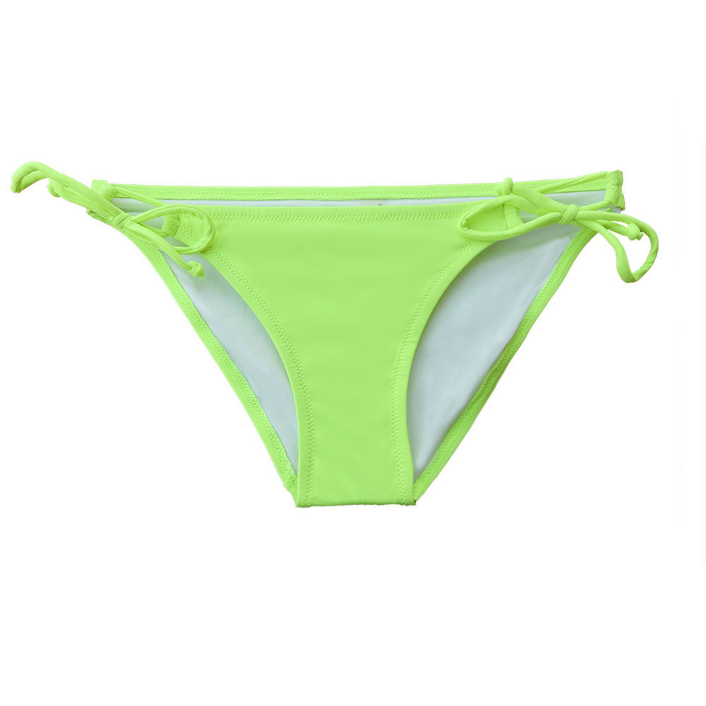 单条比基尼裤女游泳裤泳裤清新巴西风白色绑带1421m