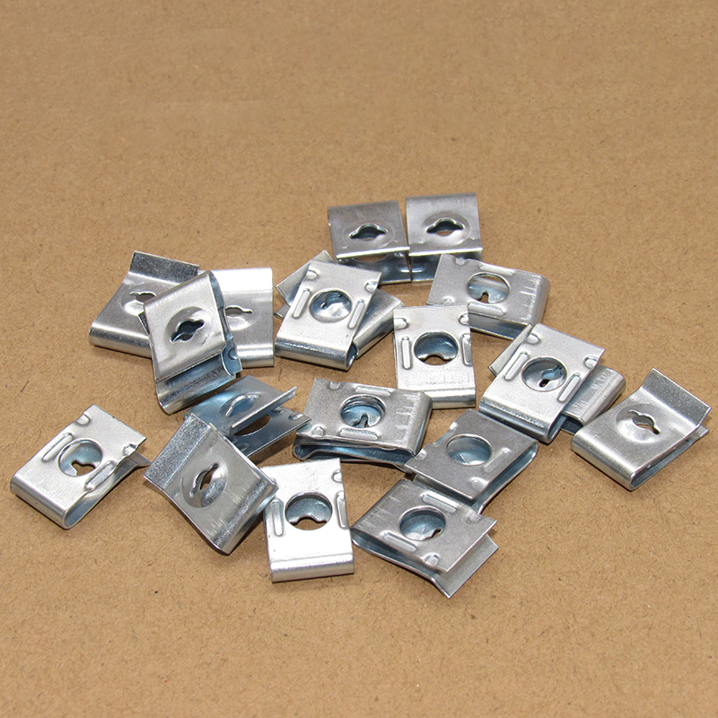 适用于汽车前铁片自攻螺丝底座固定u型夹叶子板金属卡扣卡子50个自