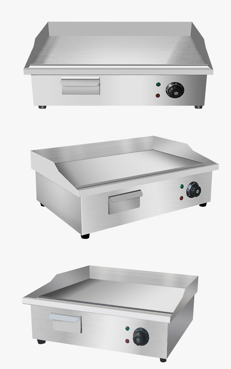 铁板鱿鱼设备 商用扒炉烧烤煎鱿鱼铁板烧设备小型电扒炉电动手抓饼炉