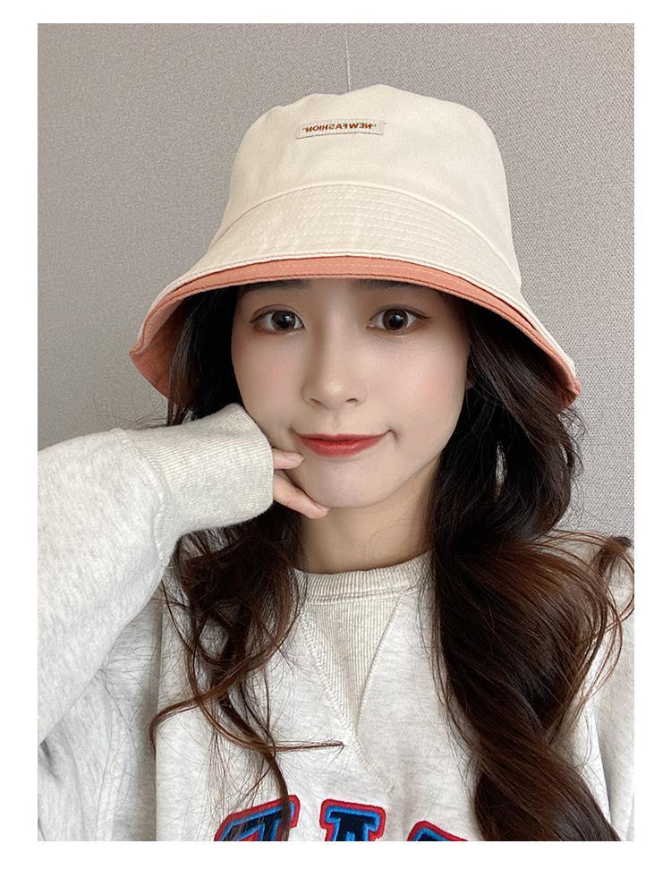 丹图森适合短发戴的帽子女士春秋帽子女韩版百搭字母渔夫帽女显脸小