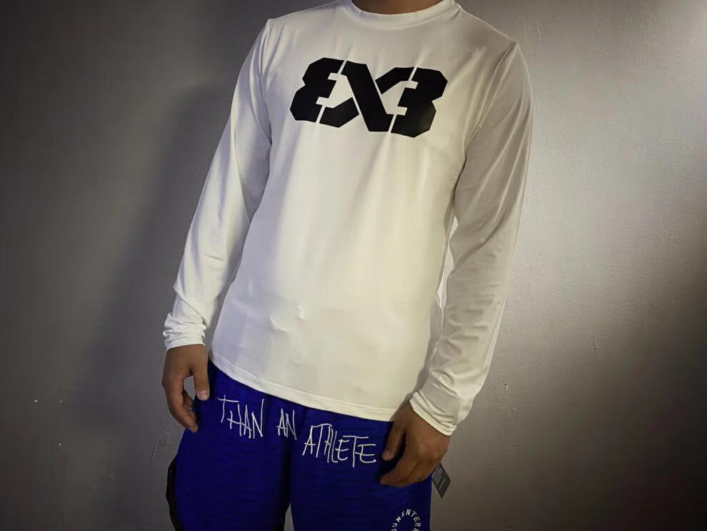 滕讯体育nba专营3v3速干长袖fiba篮球3x3运动训练服投篮服长袖聚酯