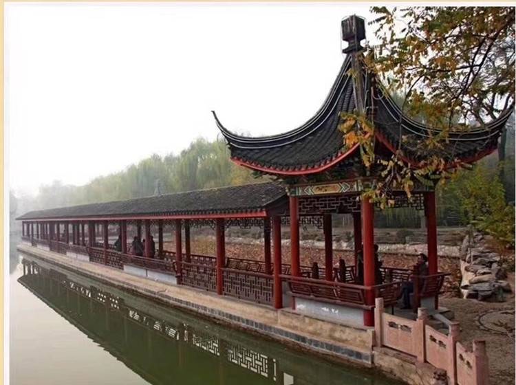 户外长廊别墅花园庭院中式组装实木仿古防腐木组装古建凉亭小亭子