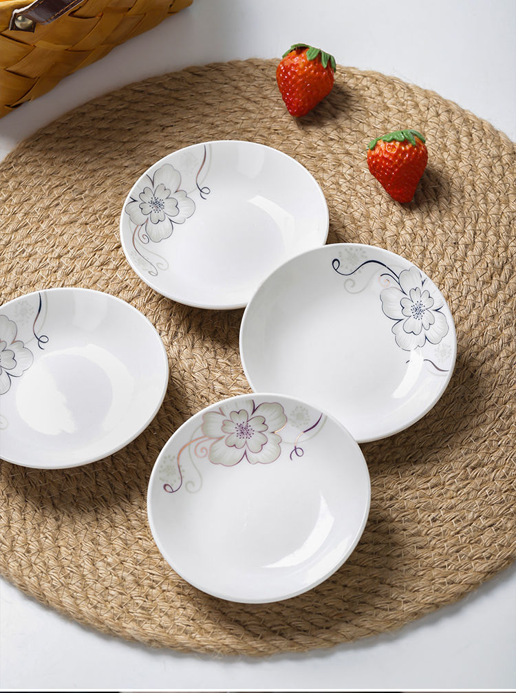 610个4英寸味碟瓷碟子家用陶瓷餐具小碟子酒店圆形酱醋调料碟子七彩6