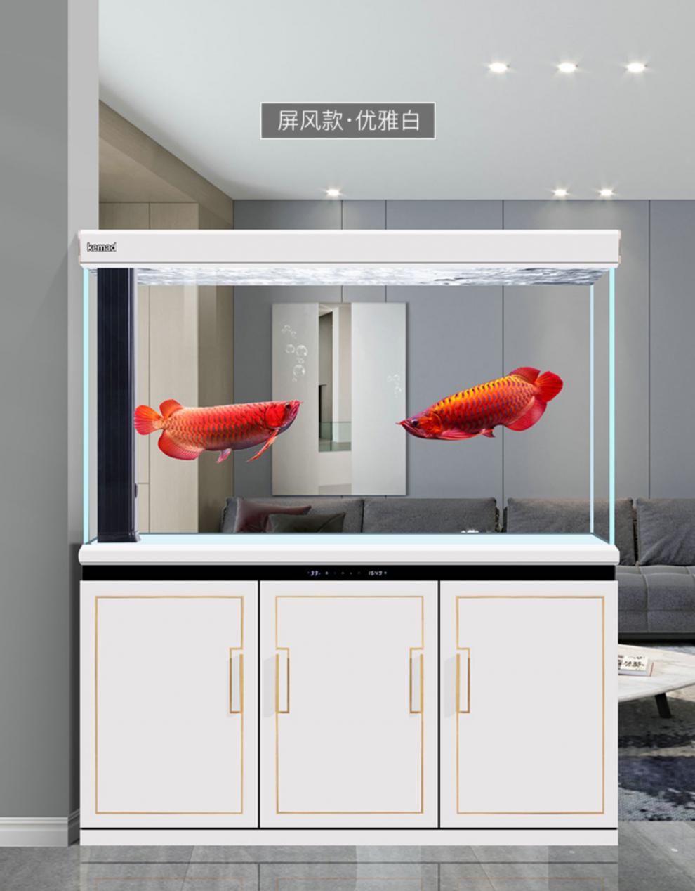 智能超白鱼缸水族箱客厅2021新款屏风大型高端轻奢玄关落地隔断柜