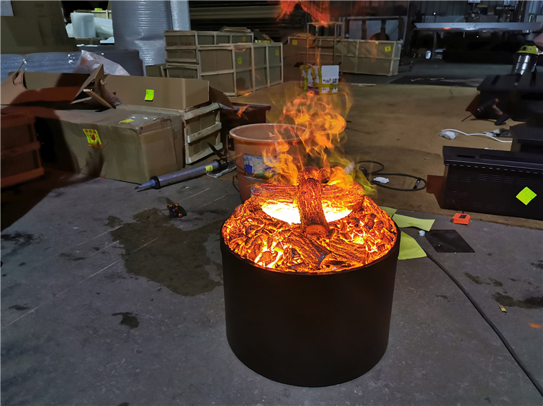 定制火焰壁炉灯定制3d雾化壁炉仿真火焰客厅装饰异形圆形假火焰嵌入式